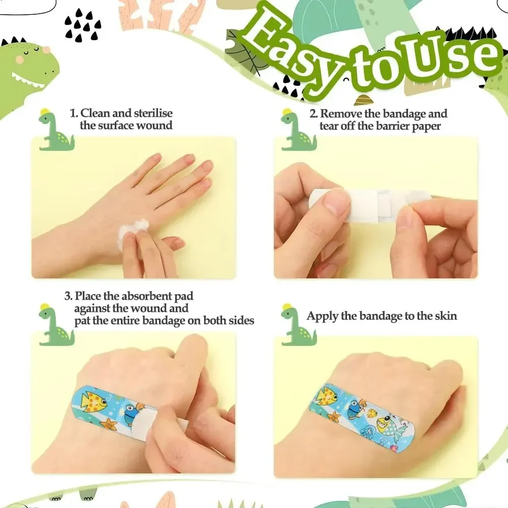100Pcs Kids Bandages Waterproof Breathable for Children 4