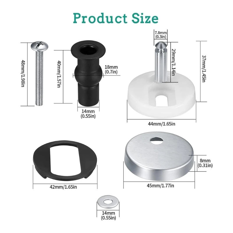 Quick Release Toilet Fixings Durable Universal Toilet Top Fitting for Blind Holes Easy Installation