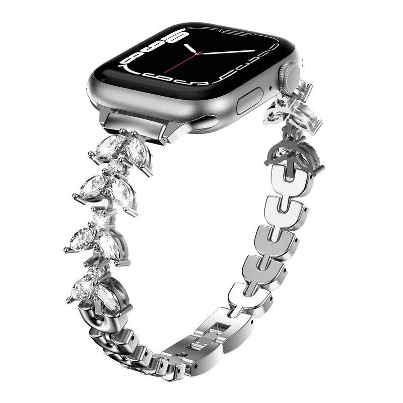 Slim Metal Diamond Strap For Apple Watch Ultra 49mm 9 8 7 41mm 45mm 44mm 40mm 42mm 38mm Women Bracelet band iWatch 6 5 4 SE Belt