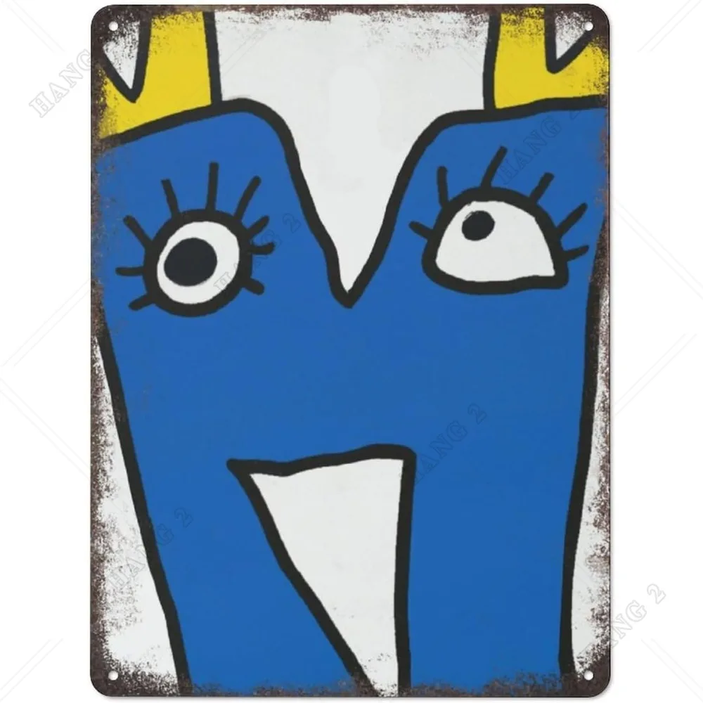

Красочный веселый абстрактный синий м металлический жестяной знак забавные целующиеся персонажи плакат необычный уникальный Декор жестяное настенное искусство
