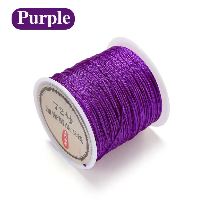 Premium Satin Nylon Thread Cord for Handmade Jewelry and DIY Crafts - 50M Roll, 0.8mm Thickness