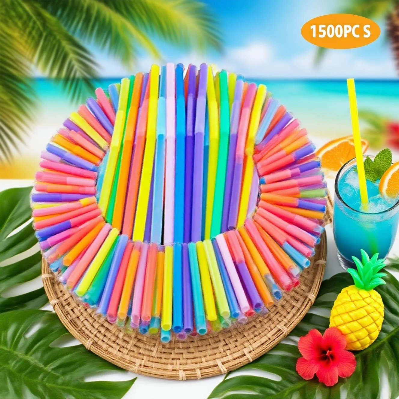 Colorful Flexible Plastic Drinking Straws for Party Kitchen