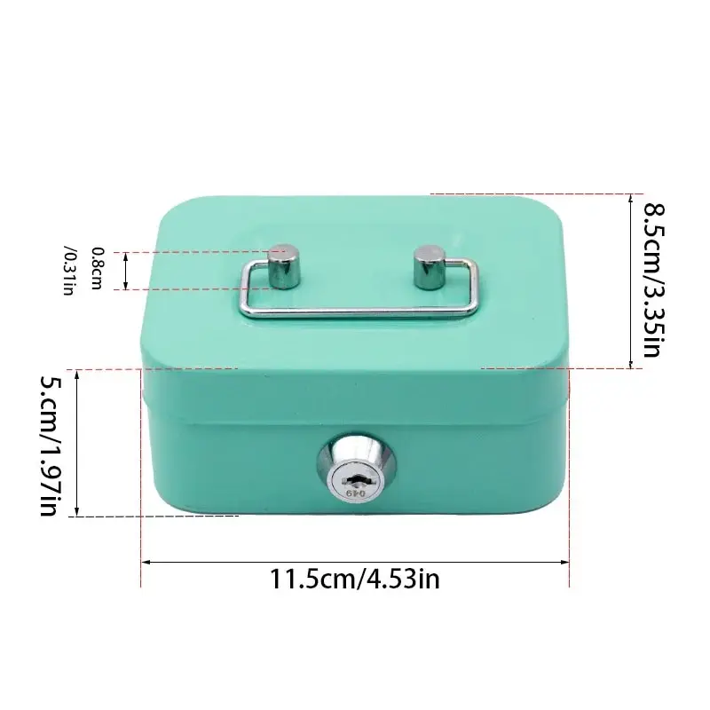 Portable Mini Small Money Safe Box Secure with Lock Keys Slot Organizer Metal Steel Coin Cash Bank Without Tray Adults and Kids money saving box piggy bank coin deposit box