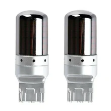 

2pcs/Set Turn Signal Light Chrome 7440 T20 Amber Canbus Error Free LED Lamp Bulb for Front and Rear Signal Filament Sockets 21W