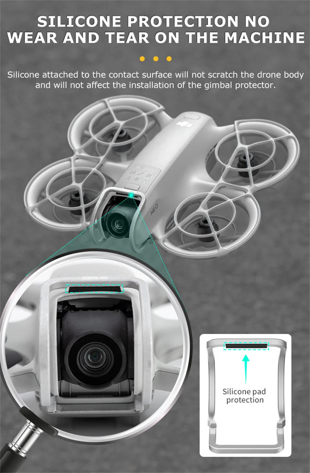 Description Picture 6 of itemFor DJI NEO Guard Propeller Protector Gimbal Bumper Motor Cover Battery Lens Protection Bracket Drone Accessories Props Set