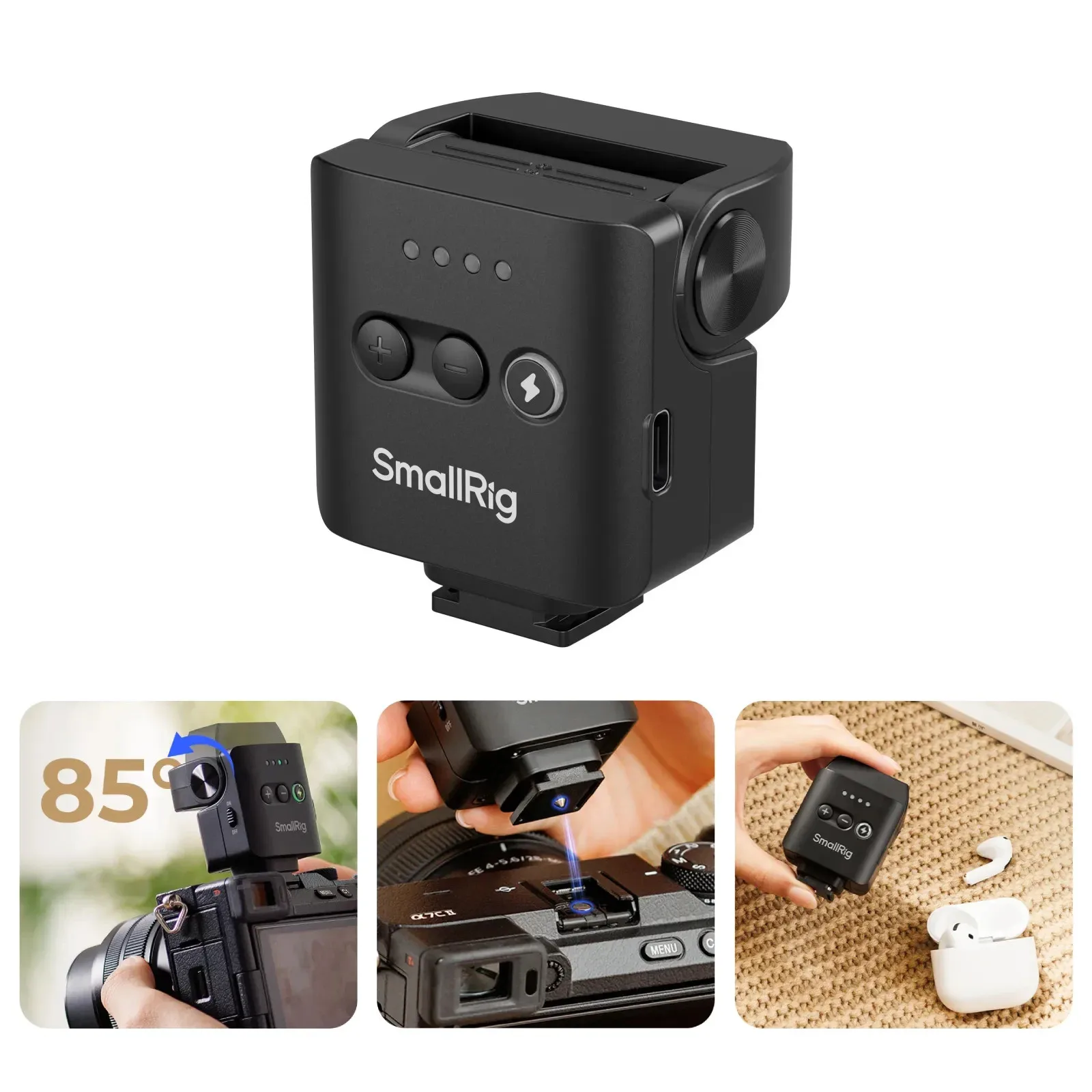 SmallRig 외부 포켓 크기 휴대용 조명 접이식 미니 플래시 A7M5 Fujifilm XT5 T50 XM5 Nikon ZR Ricoh GR3용 컴팩트 라이트