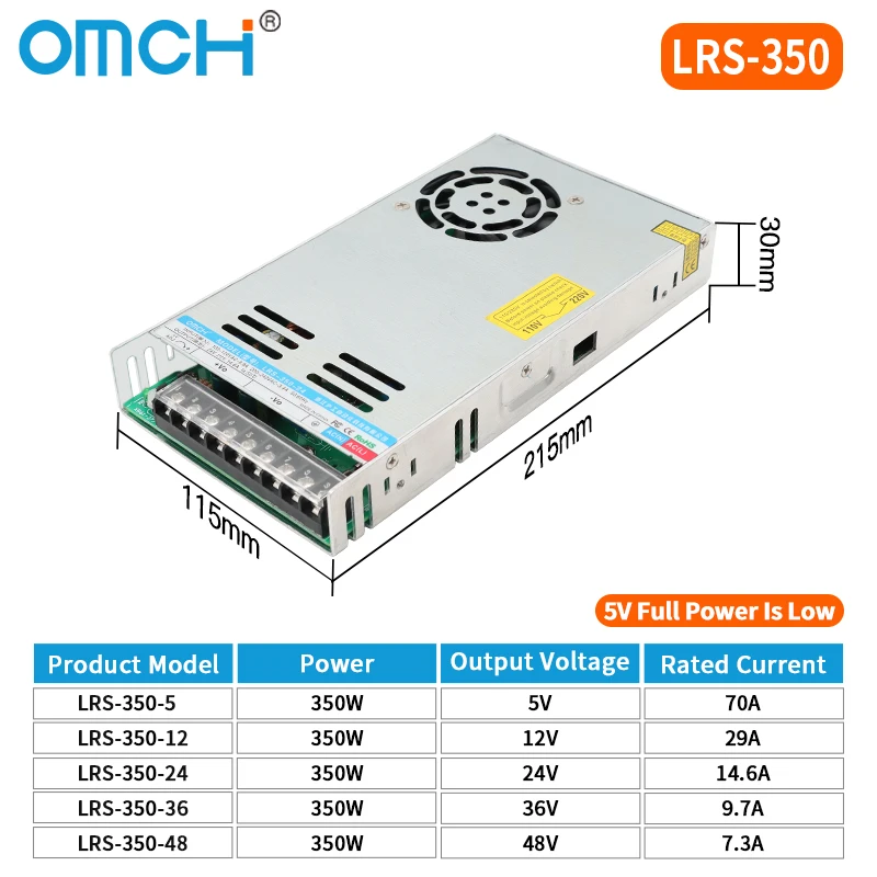 ตัวเลือกสินค้า แหล่งจ่ายไฟสวิตชิ่ง AC-DC หลายโวลต์ ขนาดบางพิเศษ