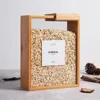 Bamboo Food Dispenser 2L Kitchen Organizer Food Storage Container Cereal Dispenser for Pantry Organizer Organization 1
