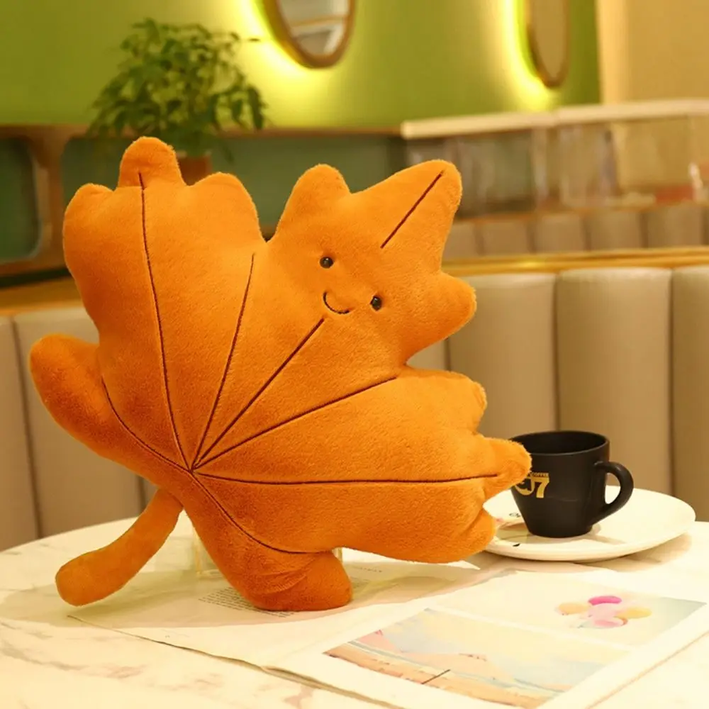 Variety Maple Leaves Plush Pillow Maple Leaf Ginkgo Leaf Green Leaf Plush Dolls Kawaii Cartoon Ginkgo Leaf Stuffed Toy 6