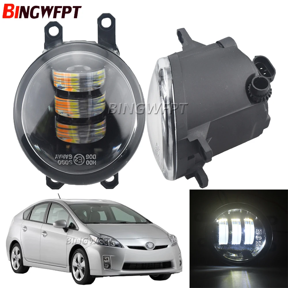 

2 Pieces Car Fog Light Assembly H11 LED DRL Fog Daytime Running Lamp 12V For Toyota Prius (_W3_) 2008-2015