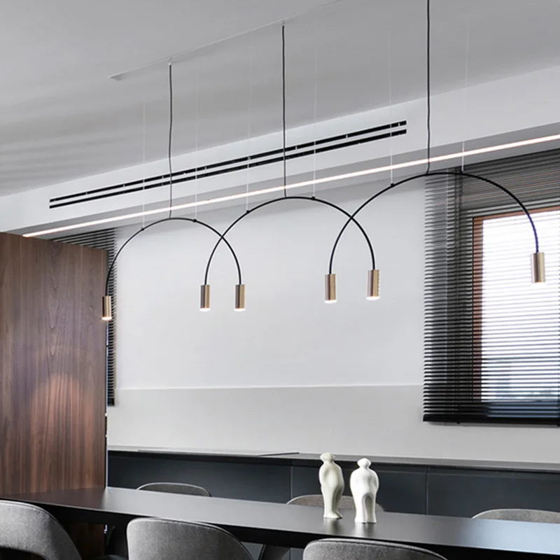 

Nordic Indoor Pendant lamp Living Room Dining Room luminaire Hanglamp Modern Geometric Iron Black LED Pendant lights Fixture