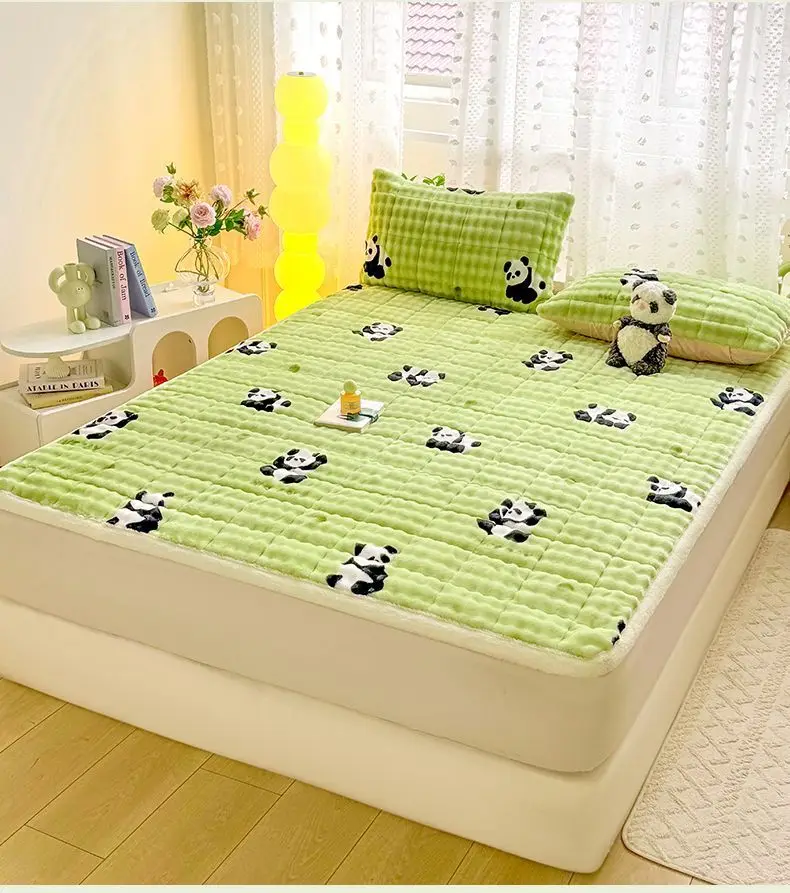 Description Picture 5 of itemWinter Thicken Velvet Mattress Toppers Dormitory Single Double Bedspread Thin Fold Tatami Mat Non-slip Mattress Cover Bed Sheet