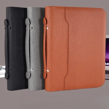 Set da 3 pezzi in pelle A4, raccoglitore ad anelli multifunzione, cartella manageriale, portfolio per ufficio, custodia per documenti, organizer per contratti