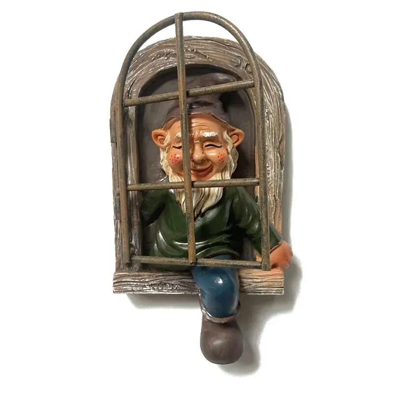 Garden Statue Miniature Garden Dwarf Statue Elf Elves Ornaments Outdoor Landscape Sculpture Figurines Decorative Art