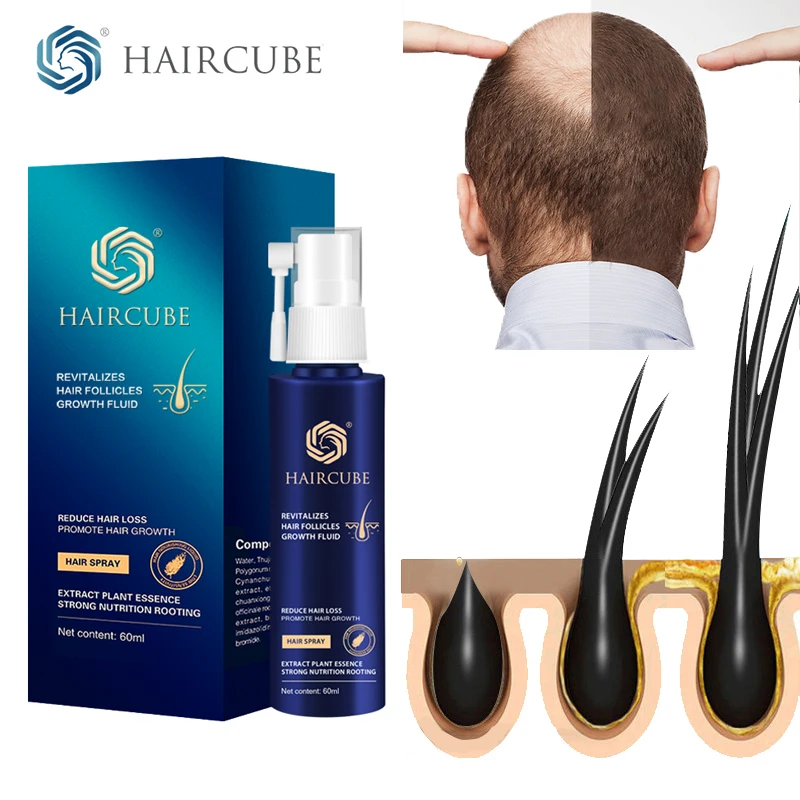 

HAIRCUBE 60ml Hair Growth Spray Natural Healthy Hair Grow Essential oil Treatment Preventing Hair Loss Spray hair-restorer