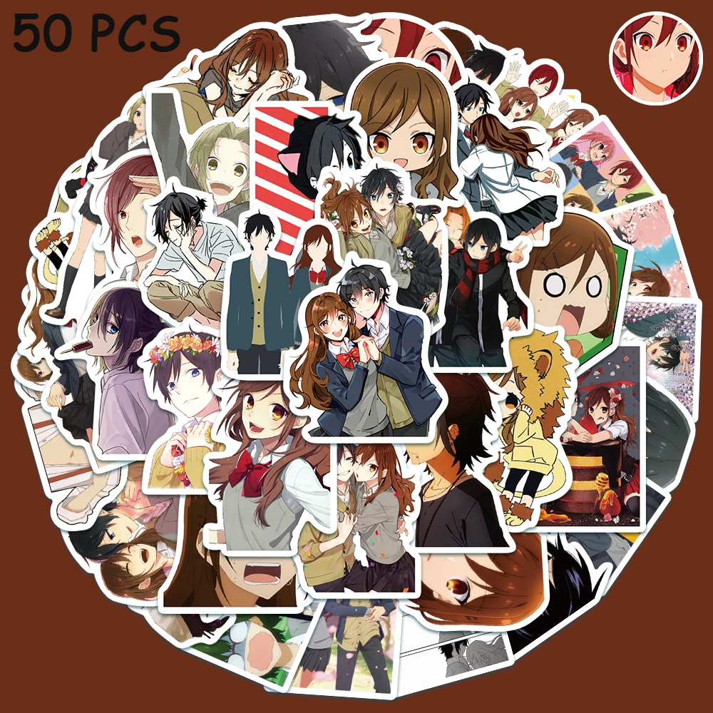 

50pcs Classics Anime Hori and Miyamura Stickers Graffiti Decals Laptop Suitcase Skateboard Cars Scrapbook Stationery Stickers