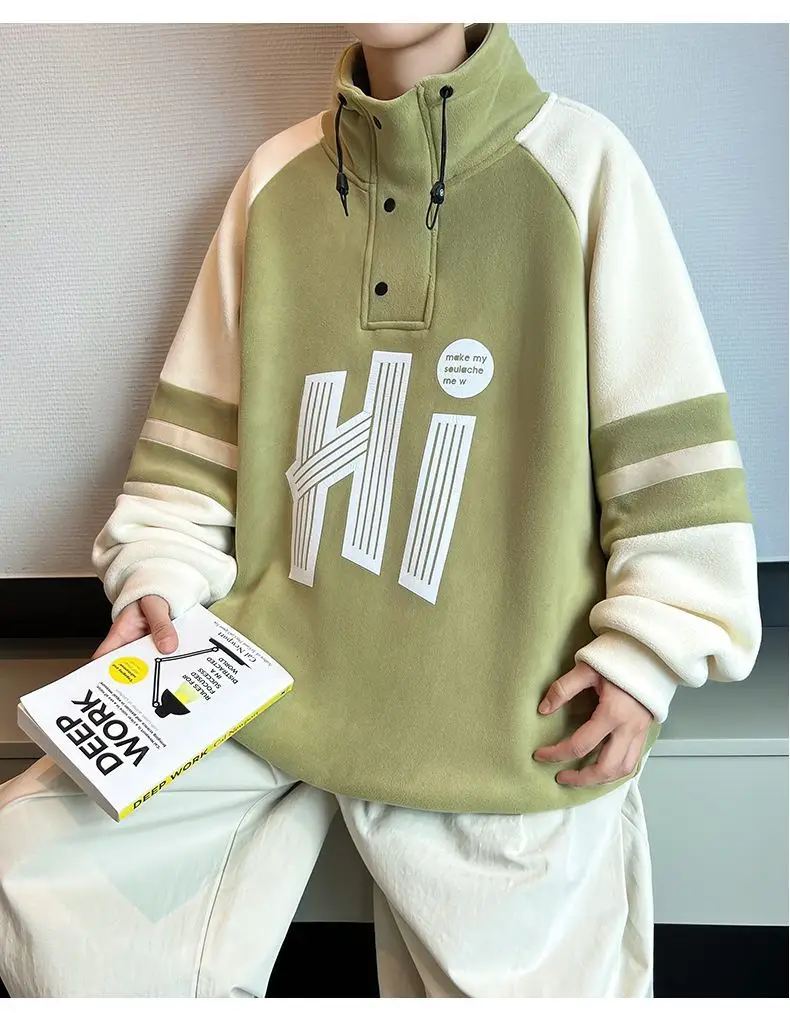 Turtleneck Pullover Hoodie Thicken Fashion Autumn Winter Women Men Sweatshirts Hi Printed Casual Pullover Streetwear Clothing