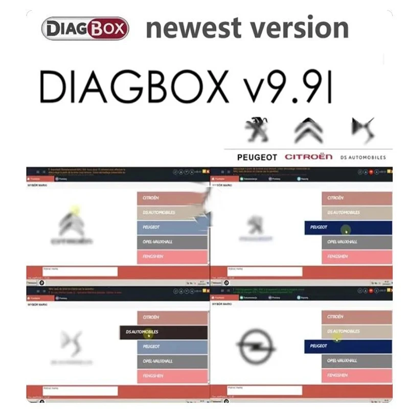 

2023 Newest V9.91 Diagbox repair diagnosis Software Latest Fully working For Peugeot Version For Citroen Diagnostic Vm Version