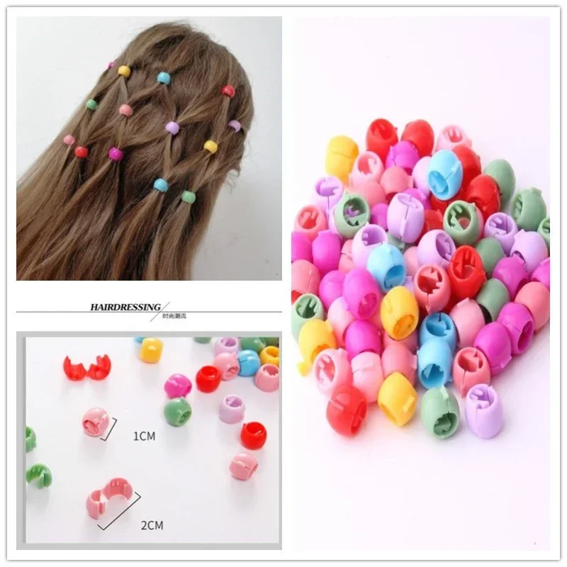 200 PCS Mini Hair Claw Clips, Plastic Hair Beads Claw Mini Rainbow