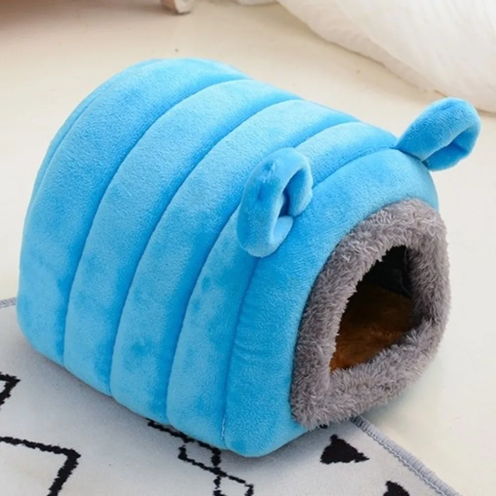Velvet Hamster Warm Nest Thickened Semi Closed Winter Pet Shelter Soft Comfortable Hamster Hut for Hedgehog Chinchilla