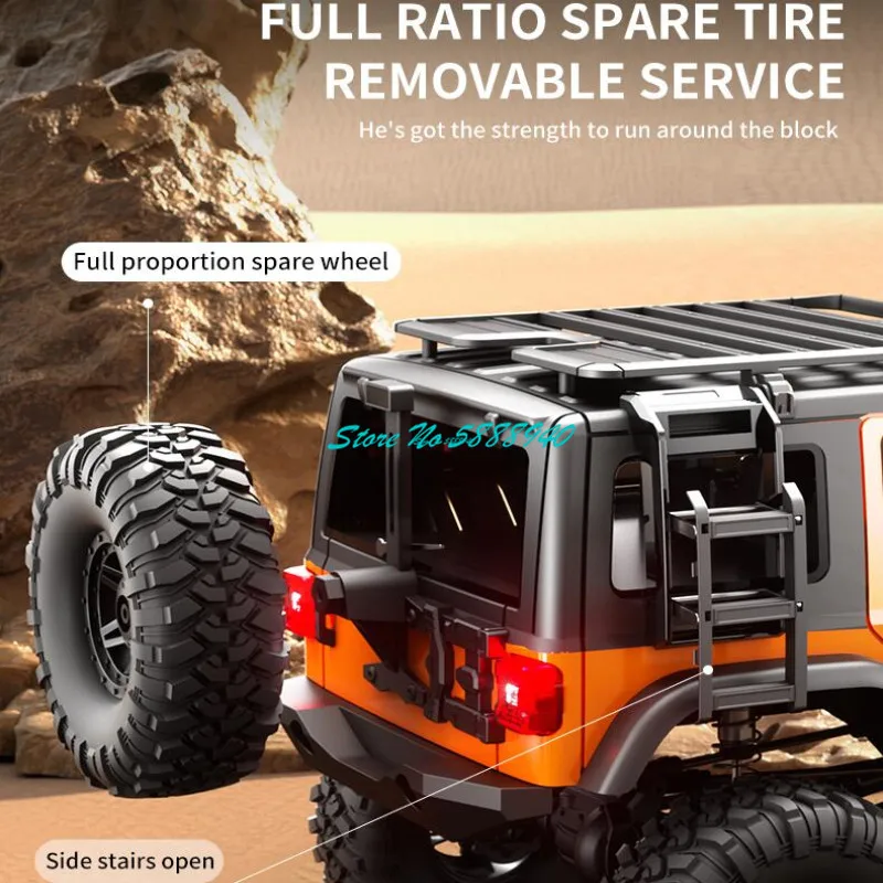 Professional Differential Locks 4WD Off Road Remote Contorl Truck 1:10 56CM 17 Lighting Hydraulic Shock Absorber RC Truck Car 5