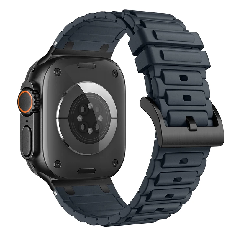 Enhanced Metal and Silicone Apple Watch Band - Universal Fit