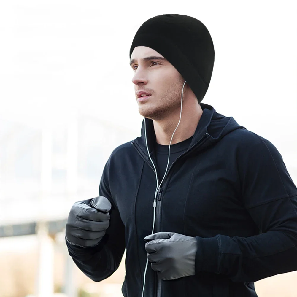 Warm Beanie Hats Windproof Fleece Beanie Hat Fashion Winter Warm Hat Thermal Unisex Skull for Running Cycling Skiing Polar fleece hat