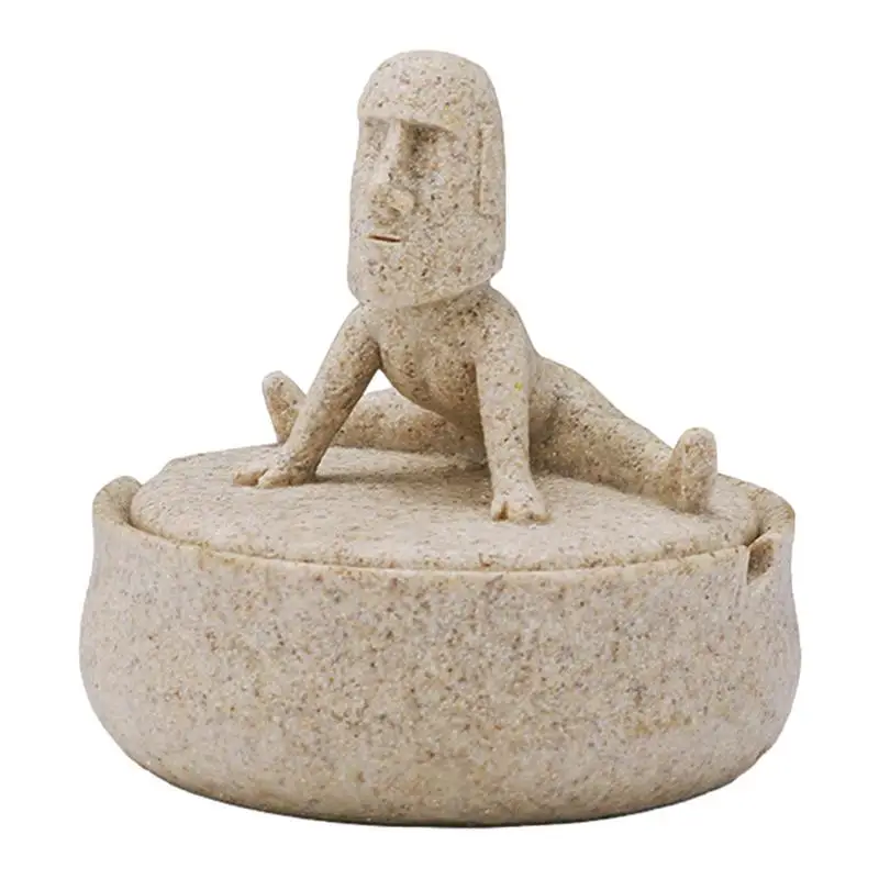 Posacenere Testa Dell'Isola Di Pasqua Statua In Pietra Posacenere In Resina Per Decorazioni Per Esterni E Per La Casa Statua Creativa Ornamento Da Tav