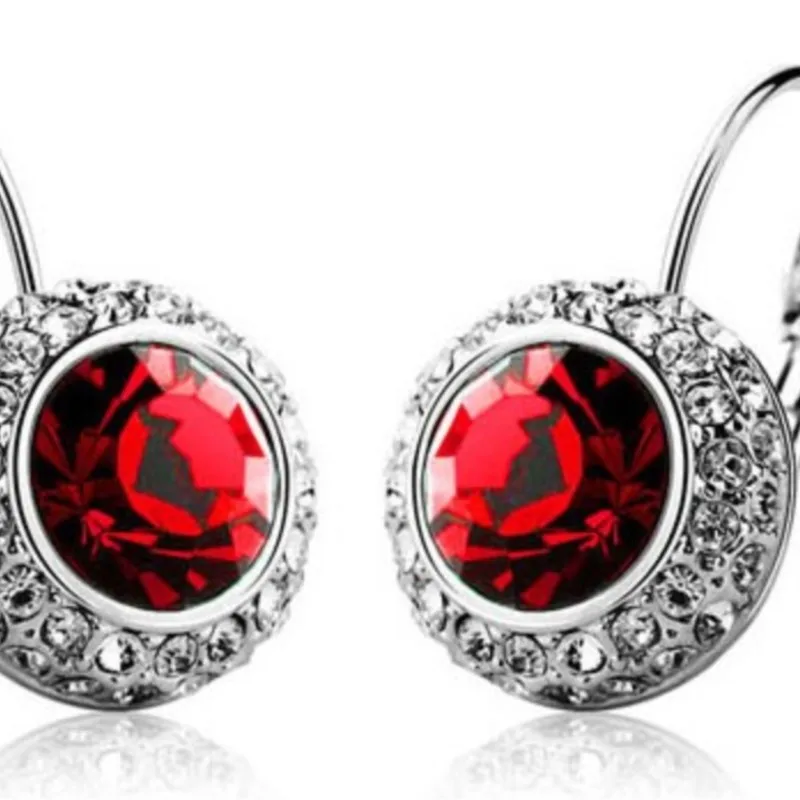 Round moon Crystal Circle Hoop clip earring fashion Jewelry birthday summer wed party lover gift hoop earrings,crystal earrings