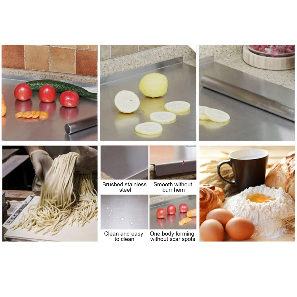1pc Portable Cutting Board Lip Stainless Steel Fruit Vegetable Pastry Board Slicing Fruits Cutting Meat Kitchen Tools Parts