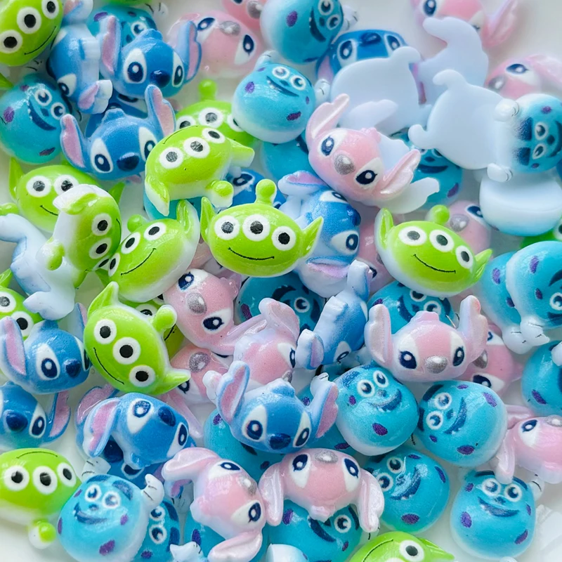 Resin Nail Art Crafts Cartoon Animal Nail Art Crafts 50 Pcs Mini Kawaii Cartoon Animal Big Eared Monster Series Resin Scrapbook Diy Bow Decor Manicure Accessories