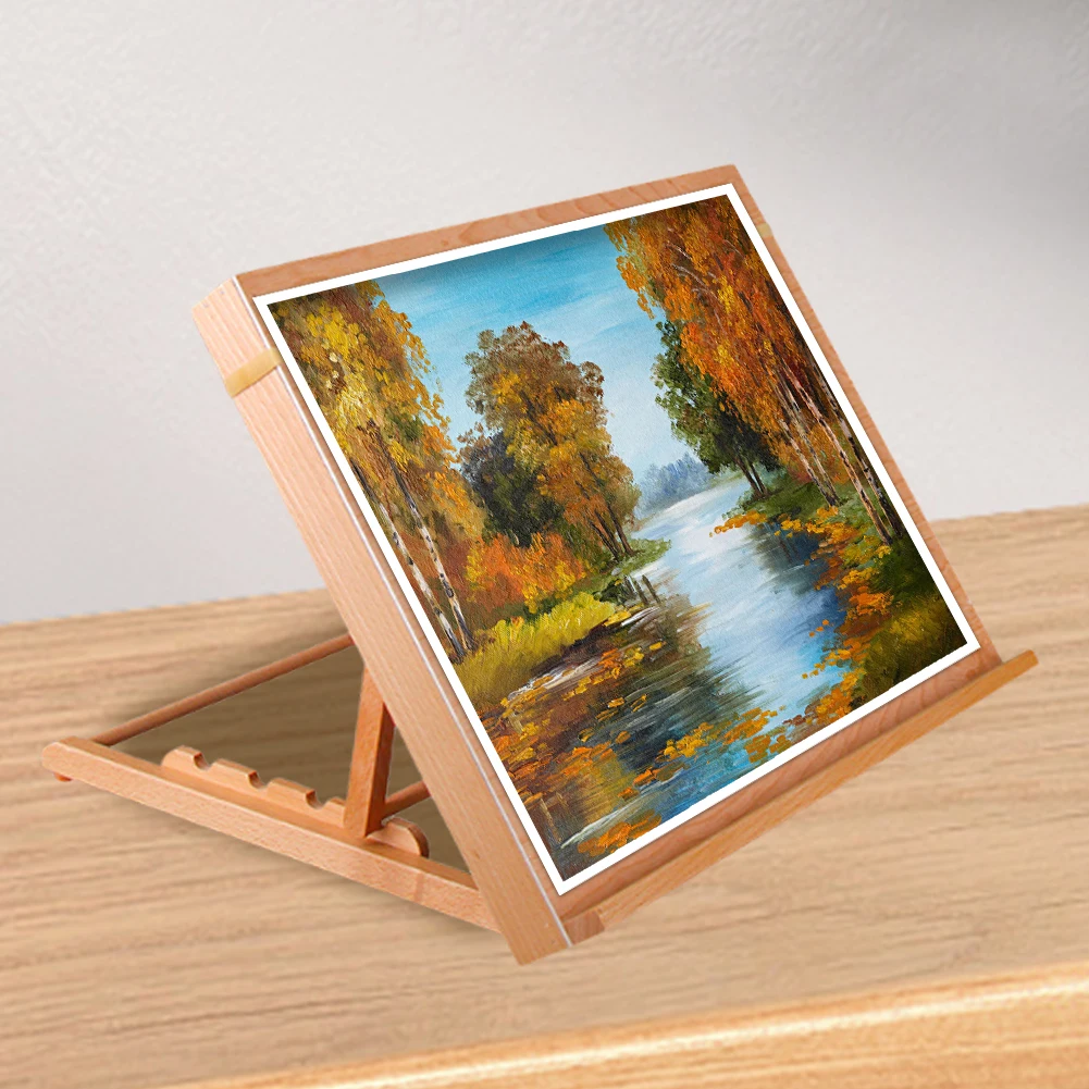 Desktop Drawing Board Adjustable Angle Wooden Sketching Board Portable Wood Painting Easel Multi-Function for Beginners Students