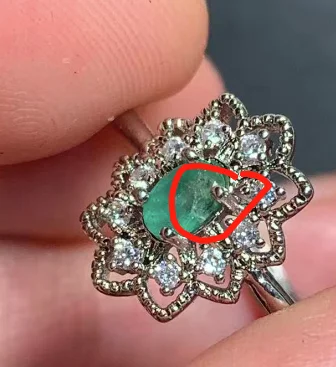 Natural Emerald Ring Adjustable Female Classic Ring Jewelry for Women Gift Wholesale High Quality Vintage Fine