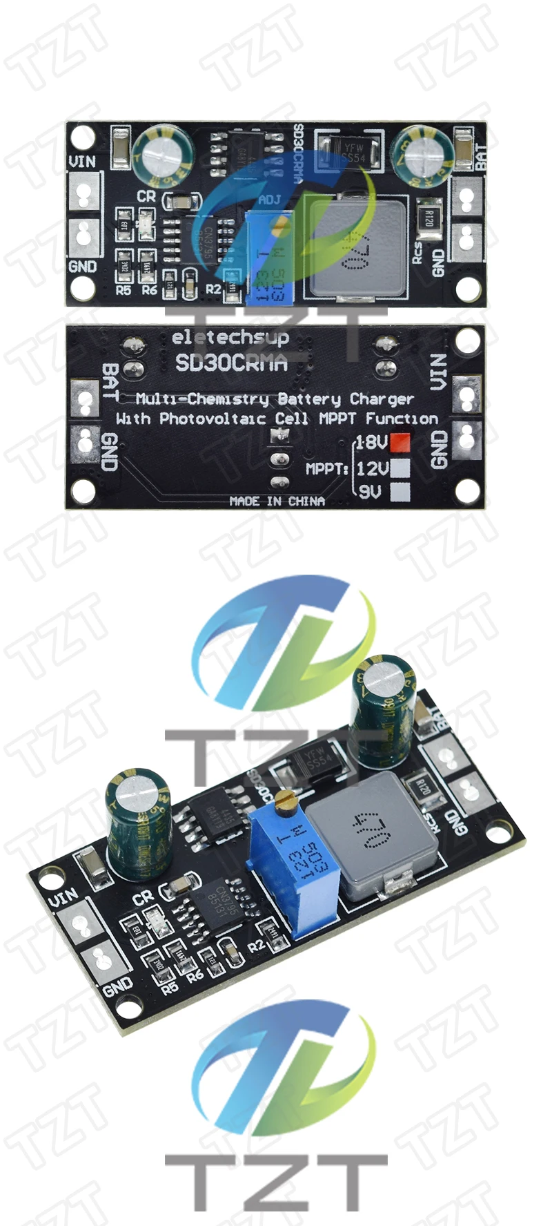 MPPT Solarregler 1A 3,2 V 3,7 V 3,8 V 7,4 V 11,1 V 14,8 V Lithium LiFePO4 Titanat Batterieladegerät Modul Batterieladeplatine – Detail 6