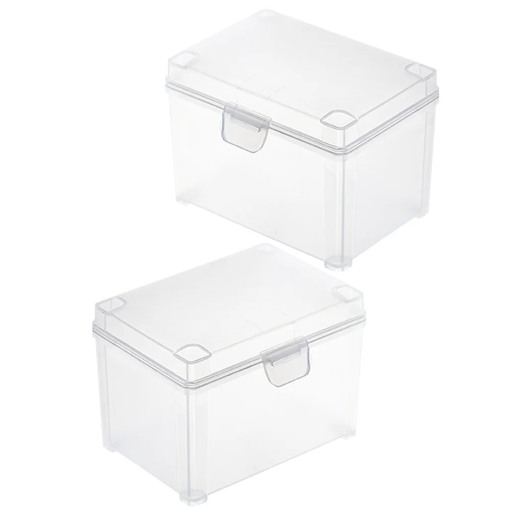 

2 Pcs Bead Storage Parts Cards Game Business Small Plastic Containers Cases