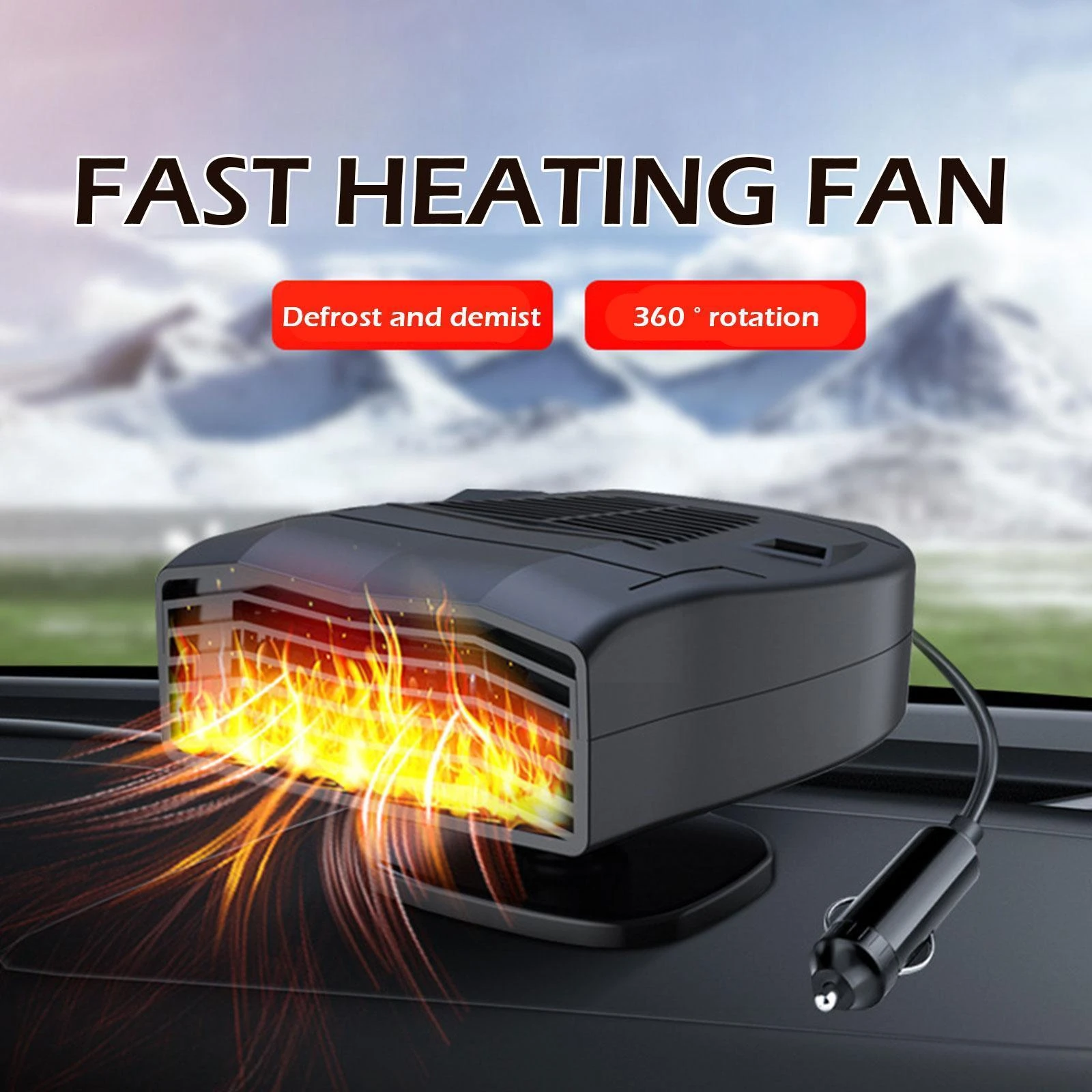 Calentador eléctrico coche de ventilador de refrigeración y calefacción de 360 grados, máquina portátil ajustable, calentador de descongelación de asiento, 150W, tablero J8G8| | AliExpress