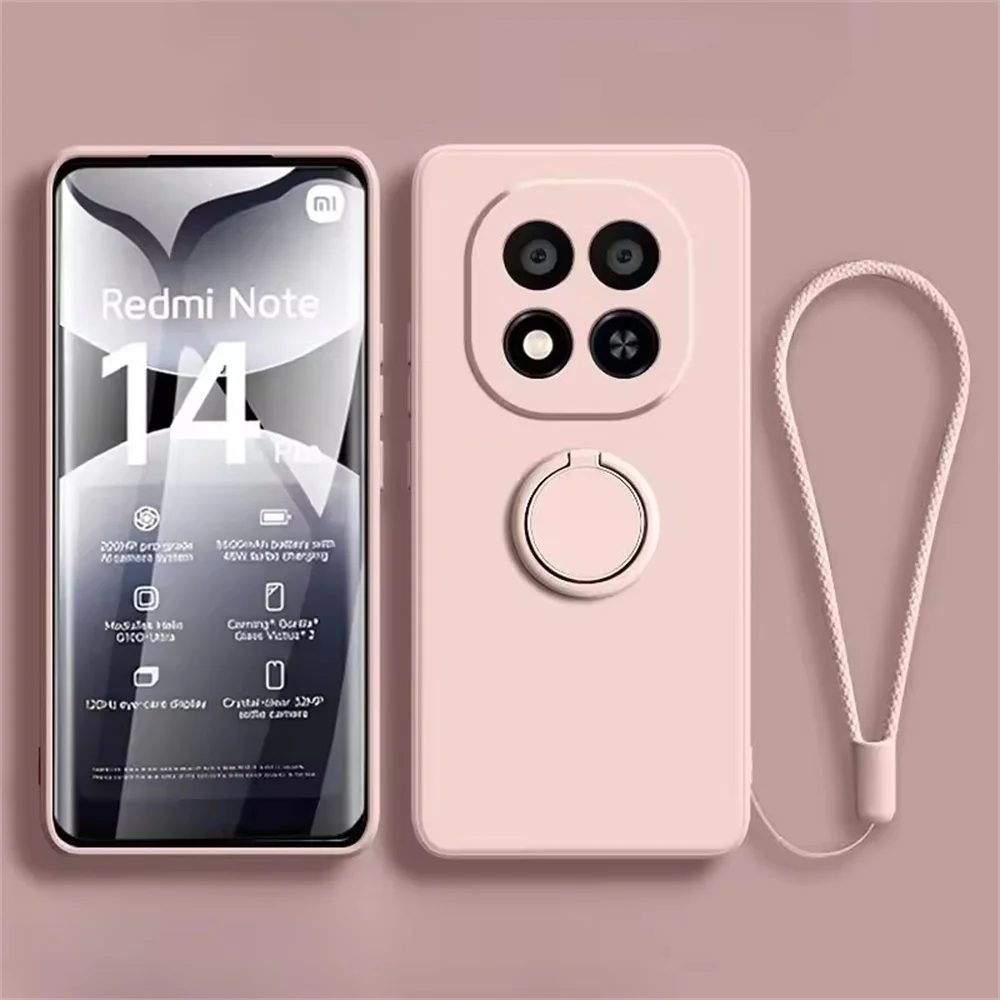 Liquid Silicone Case with Ring Holder and Strap