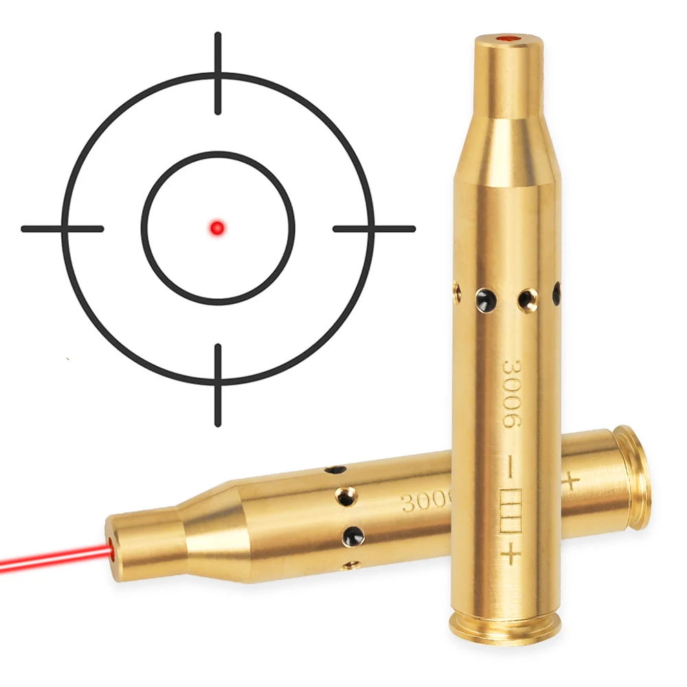 Tactical Red Dot Laser Boresight fit 243 308WIN 7MM 08REM 3006Cal Cartridge Bore Sighter for Pistol Rifle Scope Hunting Airsoft