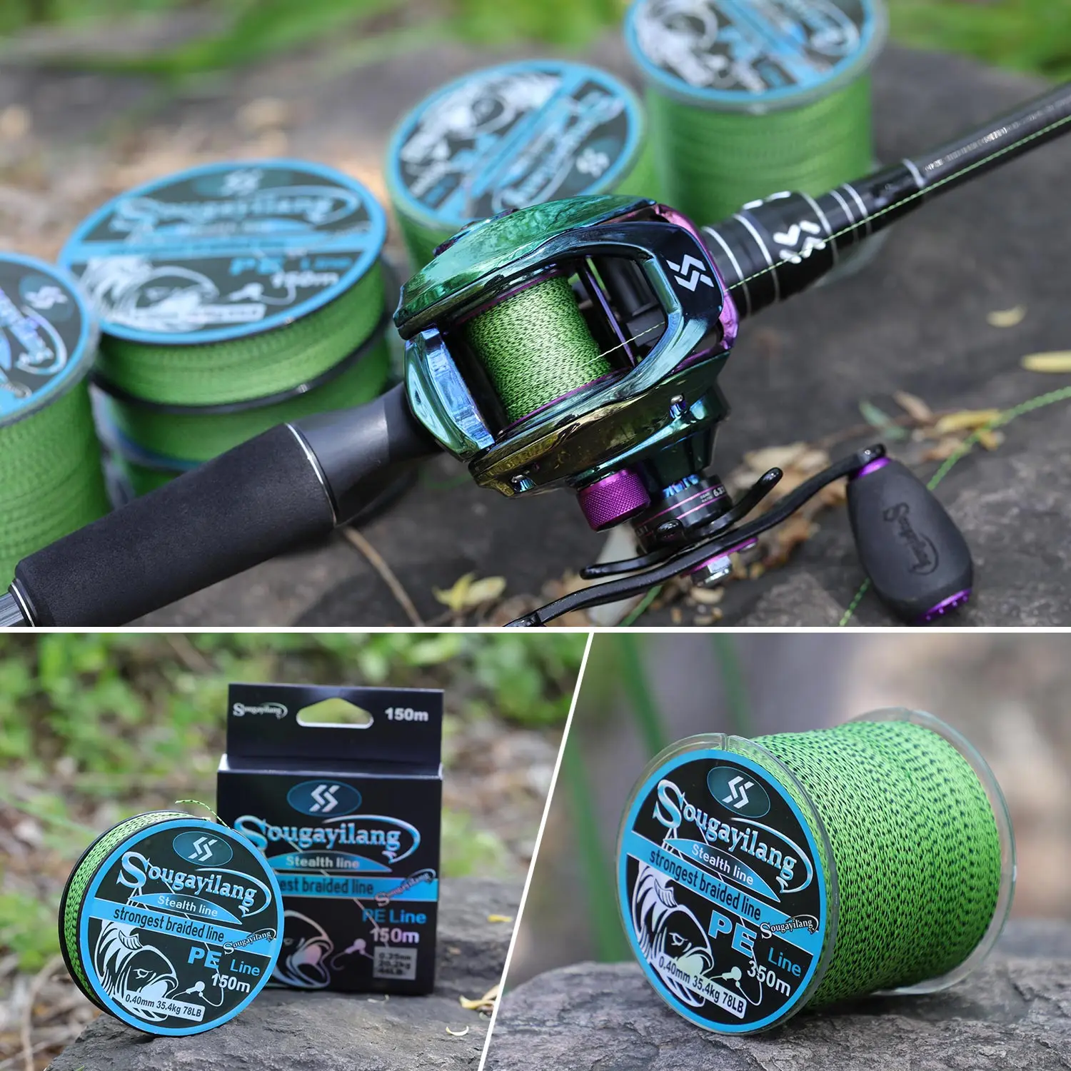 FIL DE PECHE,Rose-X8 500M 20LB 1.0--tresse de pêche multicolore 8 brins