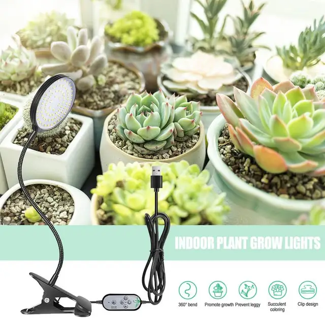 Led Grow Könnyű Rugalmas Gooseneck Clip-On Usb Asztali Növény Növekedési Lámpa A Pozsgás Növények Számára Beltéri Virág Palánták - Image 3