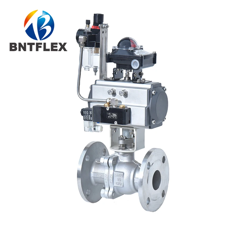 Q641F Pneumatico In Acciaio Inossidabile Valvola A Sfera Flangia At304 Olio Di Vapore Ad Alta Temperatura Interruttore Di Cut Off Valvola Di Regolazio