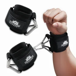 Neoprene Padded Wrist Cuffs for Resistance Band Workouts - Comfortable Gym & Home Fitness Equipment (1 Pair) (Size M)