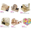 3D Wooden Puzzle DIY Assemble Mechanical Marble Run Gear Model Building Kit Steam Science Puzzles Educational Toys Gift for Kids 6