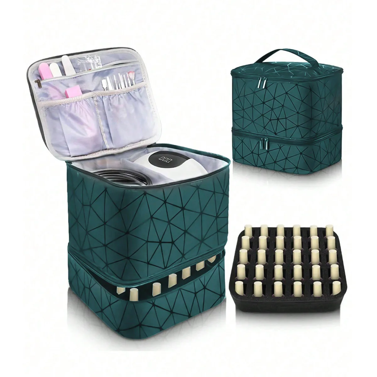 The new nail polish Portable bag Double layer nail polish storage bag can hold 30 bottles of makeup bag storage bag 2