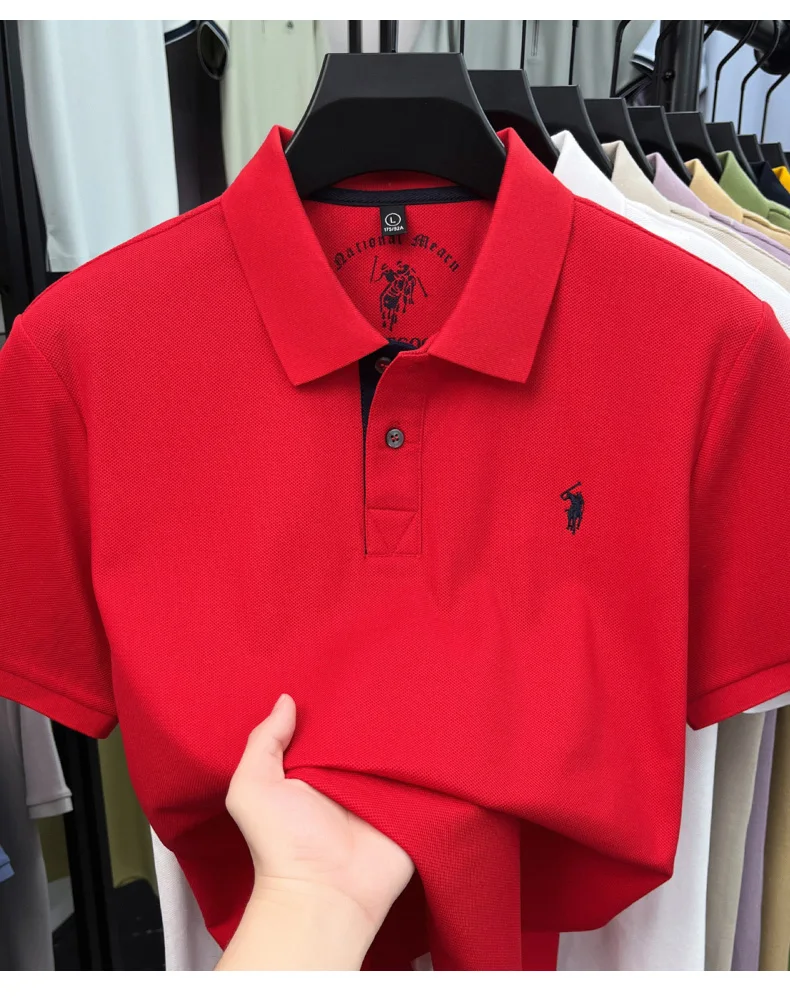 100% Baumwolle Kurzarm Herren-Poloshirt Luxus-Modemarke Hochwertige Pony-Stickerei Sommer-Komfort Neue Mode Paul T-Shirt – Detail 16