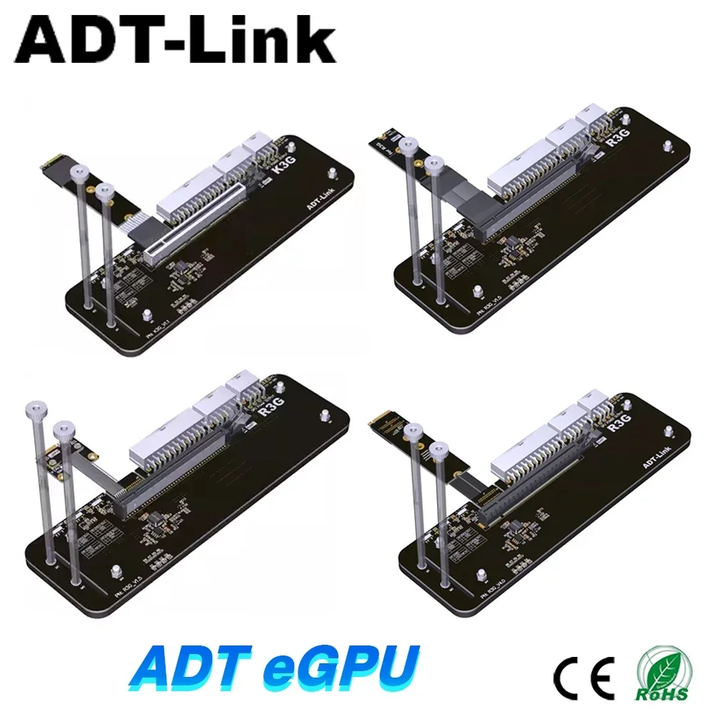 Adt-nvme Edge para Conector Pcie X16 Adaptador Egpu R43sg 3.0 4.0 Egpu Nuc Itx Stx Notebook pc Gaming Link M.2
