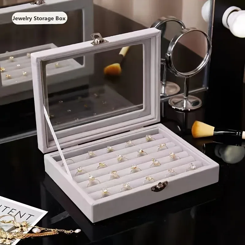 1pc Luxurious Velvet Jewelry Organizer Tray - Storing Rings, Earrings, Necklaces, and More with Style