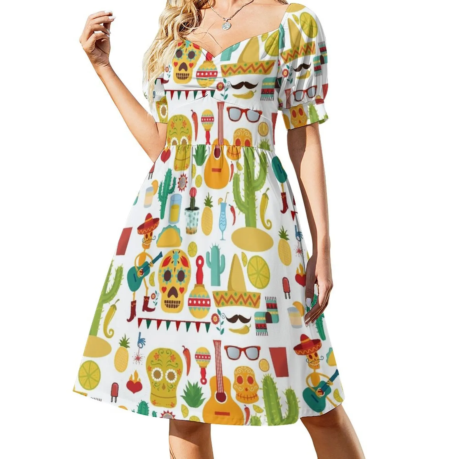 thumbnail image 1 of Vestido de fiesta de manga corta, ropa de verano para mujer, vestidos formales para ocasiones especiales, vestido de noche para mujer, vestidos de baile, vestido, 1 of 7