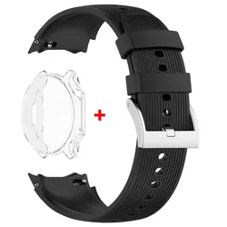 Silicone Strap and Protective Case with Screen Protector - Premium Accessories Pack for Oppo Watch X (Black set)