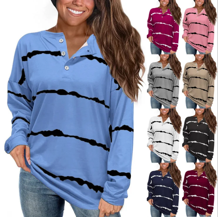 Long Sleeve T Shirt Women Fashion Print O Neck Casual Loose Top Black Small Plaid camisetass